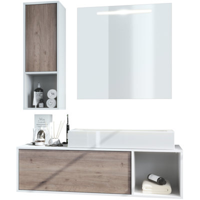 Jezelle Wall Bathroom Storage Furniture Set