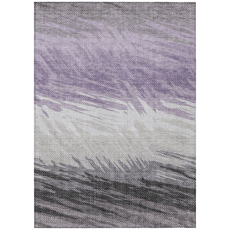 Machine Washable Indoor/Outdoor Huseby ACN2272 Stripes Rug, Rectangle 10' x 14'
