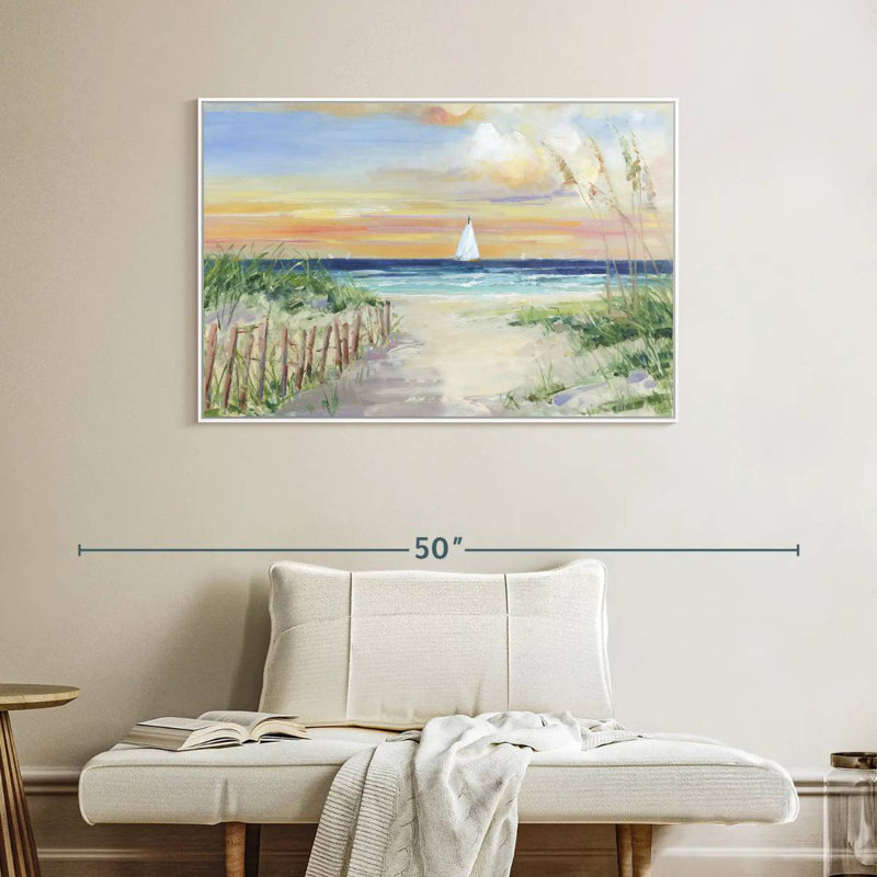 Mettez les voiles II, Cadre flottant blanc, 40 po x 27 po
