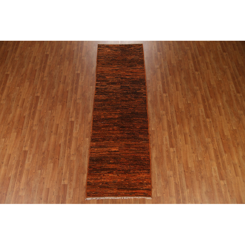 One-of-a-Kind 3' X 9'7'' New Age Runner Wool Area Rug in Rust