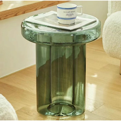Halvorsen Kober Glass Pedestal End Table