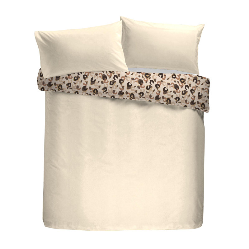 Fusion Cosy Leopard Duvet Cover Set Natural, Single Duvet Cover + 1 Standard Pillowcase