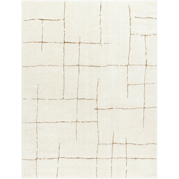 Ashmun Machine Woven Polyester Area Rug in Cream/Tan