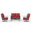 Ensemble de porche pour 4 personnes avec chaises longues pivotantes-748382116