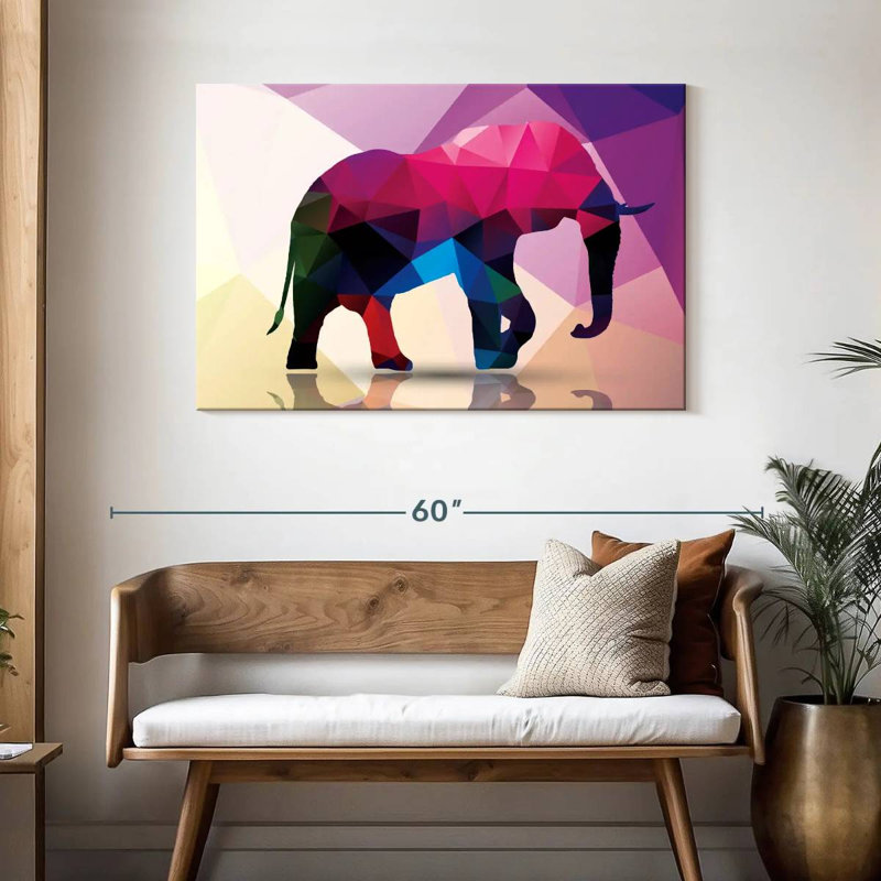 Brampt Geometric Elephant, 30" H x 45" W