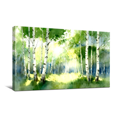 «Plants & Flowers», impression d'art aquarelle de bouleaux