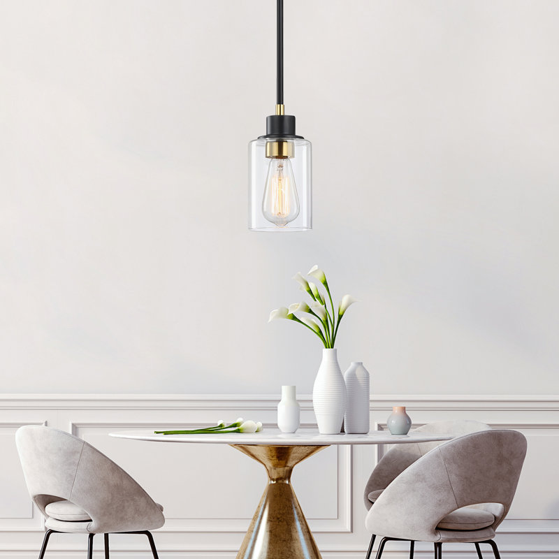 1 - Light Black and Gold Single Pendant Light