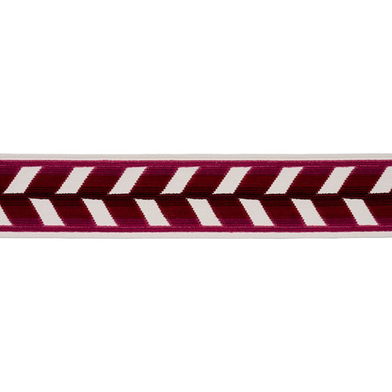 Chevron Strie Velvet Tape, Garnet