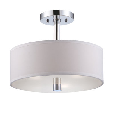 Plafonnier semi-encastré suspendu tambour 3 lumières 13 po Wittig