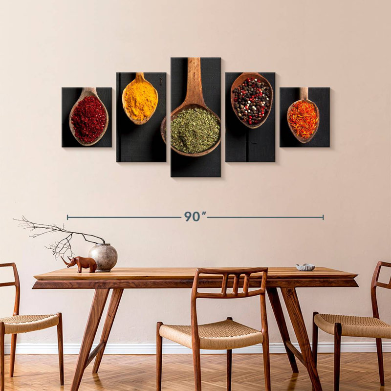 Spices On Wooden Spoons, 42" H x 92" W