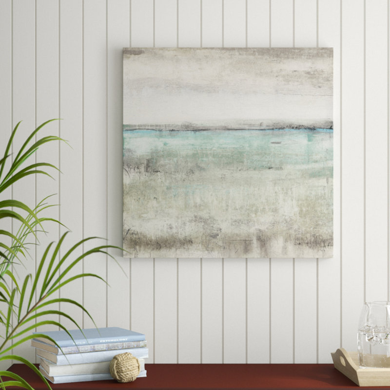 «Aqua Horizon II», peinture sur toile, H 30 po x l 30 po, Toile tendue