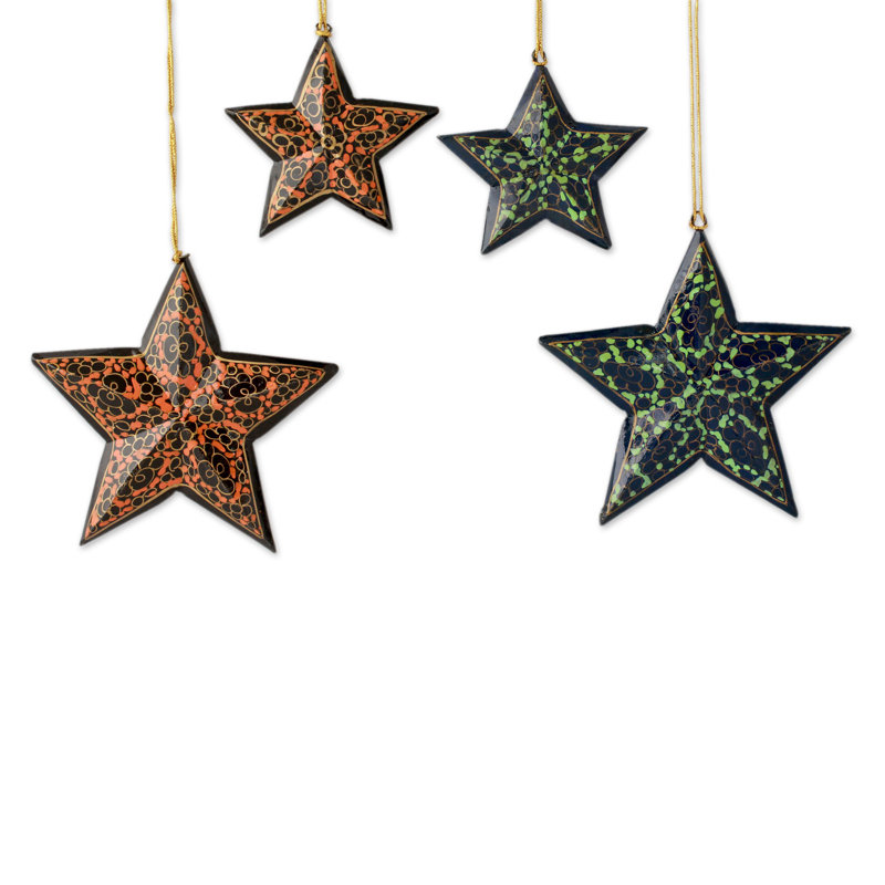Ensemble d'ornement en forme d'étoile de Noël 4 pièces