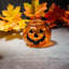 Ensemble de 4 porte-bougies d'Halloween avec bougies votives et grimace en métal