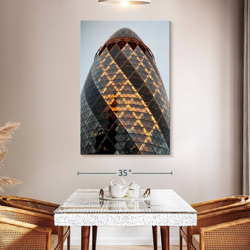 Lilie The Gherkin Skyscraper, 51" H x 34" W