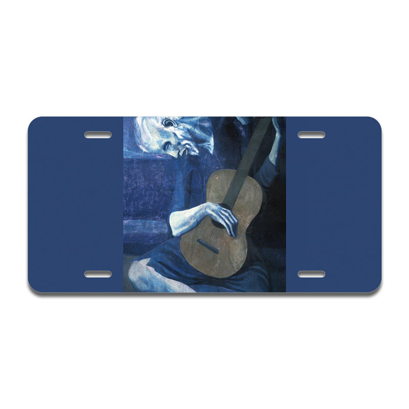 Old Guitarist Aluminum Licence Plate| Licence Plate 12" X 6"