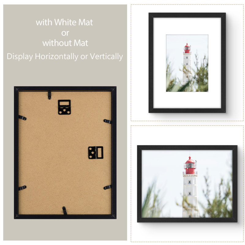 Gallery Matted Frame Set,Wall Mount Display, 12.755" H x 9.763" W x 0.708" D