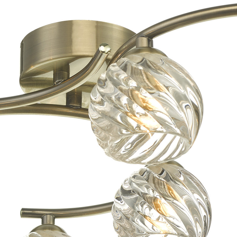 Eleada Semi Flush Mount, Antique Brass