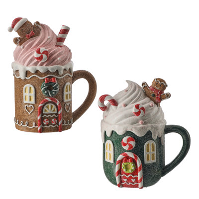 8" Resin Sweets Gingerbread Mug 