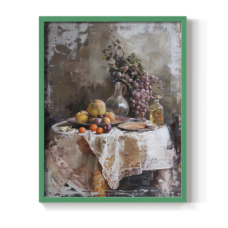 Reproduction encadrée FLORAL Series DCC XXXV - bois massif, Vert, H 15 po x l 12 po