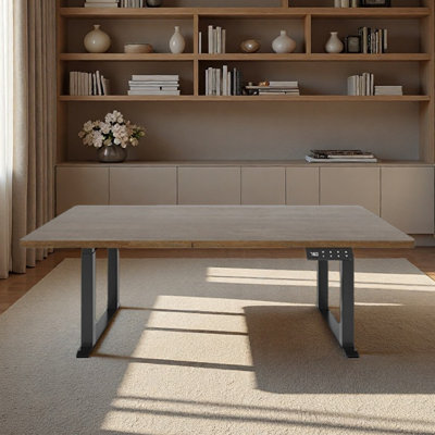 Height Adjustable Rectangular Computer Desk