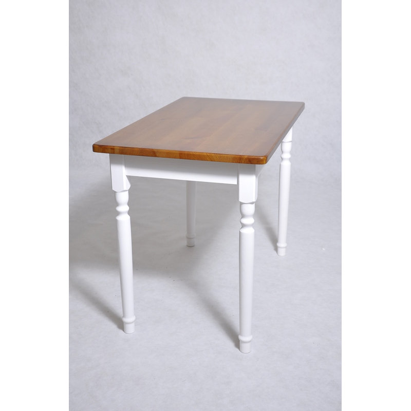 Haruhi Pine Unfinished Solid Wood Dining Table, Dark Brown