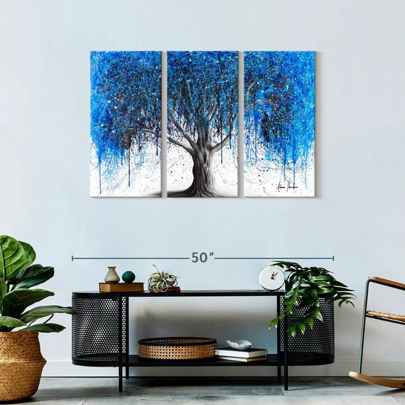" Blue Moonlight Tree " Set, 28" H x 45" W x 1.25" D