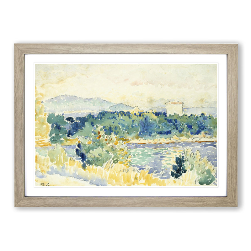 Landscape Vol.4 by Henri-Edmond Cross - Picture Frame Painting, Oak Framed, 27cm H x 36cm W x 2cm D