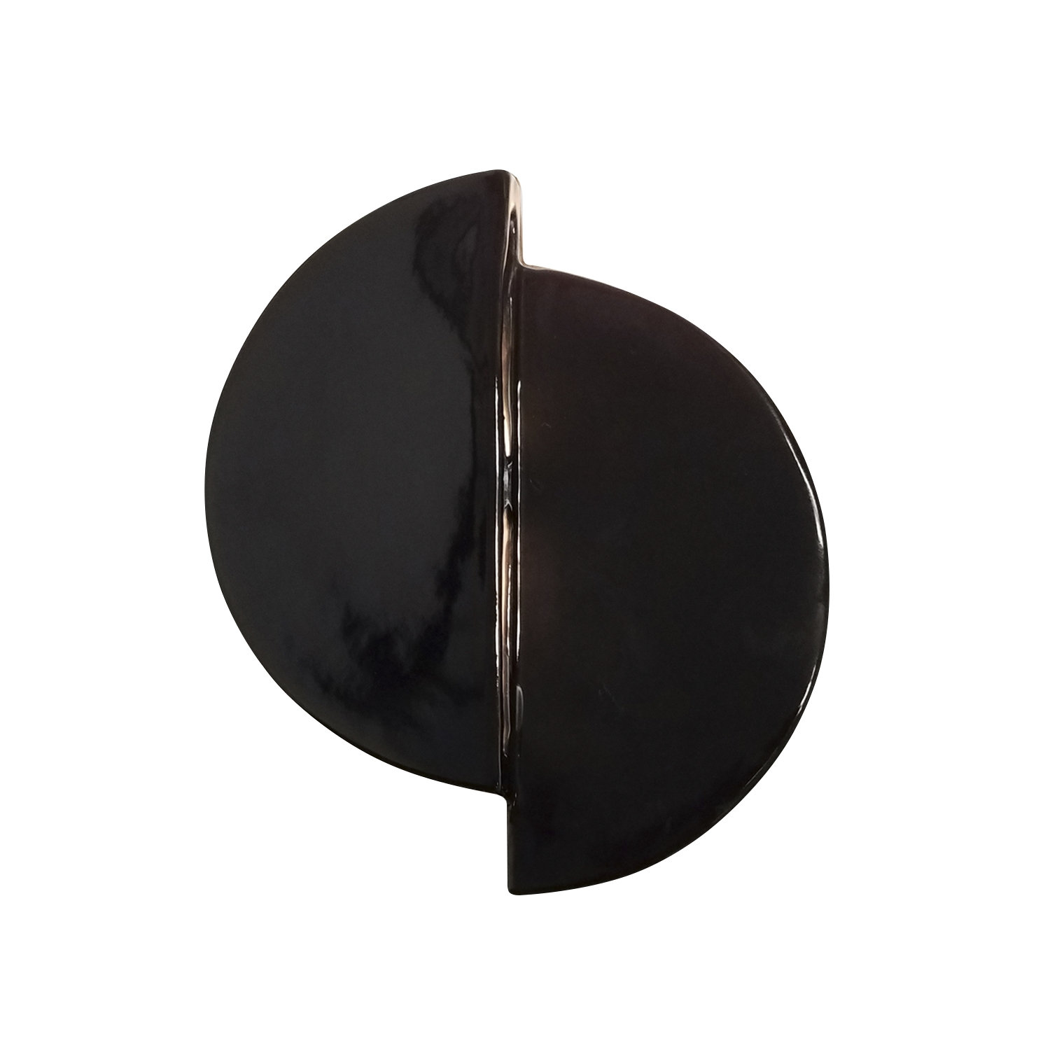 Tenny Single Light Ceramic Flush Mount Sconce, Gloss Black