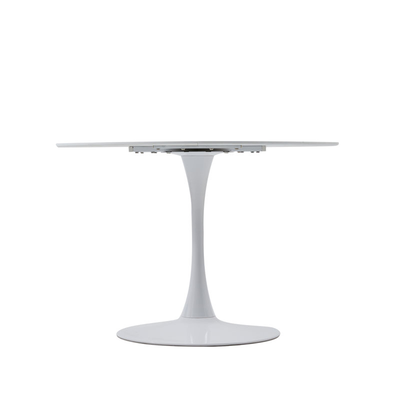 David Pedestal Dining Table, White, 75cmH x 110cmL x 110cmW
