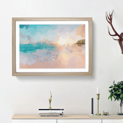 North Shore Beach Hawaii in Abstract - Picture Frame Graphic Art Print on MDF