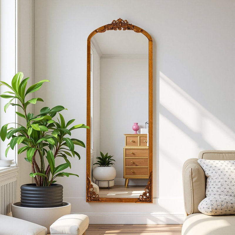 Miroir d'appoint mural Alexiyah, Caramel, 64,2 po x 21 po