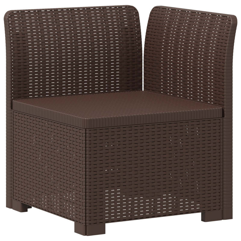 62 cm W Patio Sofa, Brown