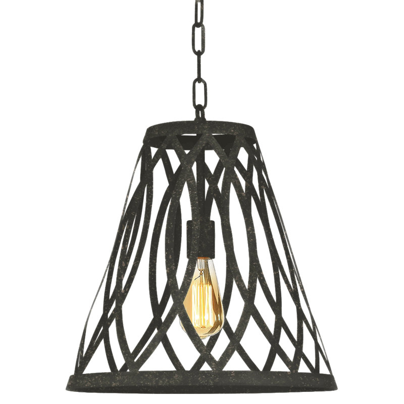 New Orleans 1 - Light Lantern Cone Pendant, Antique Black