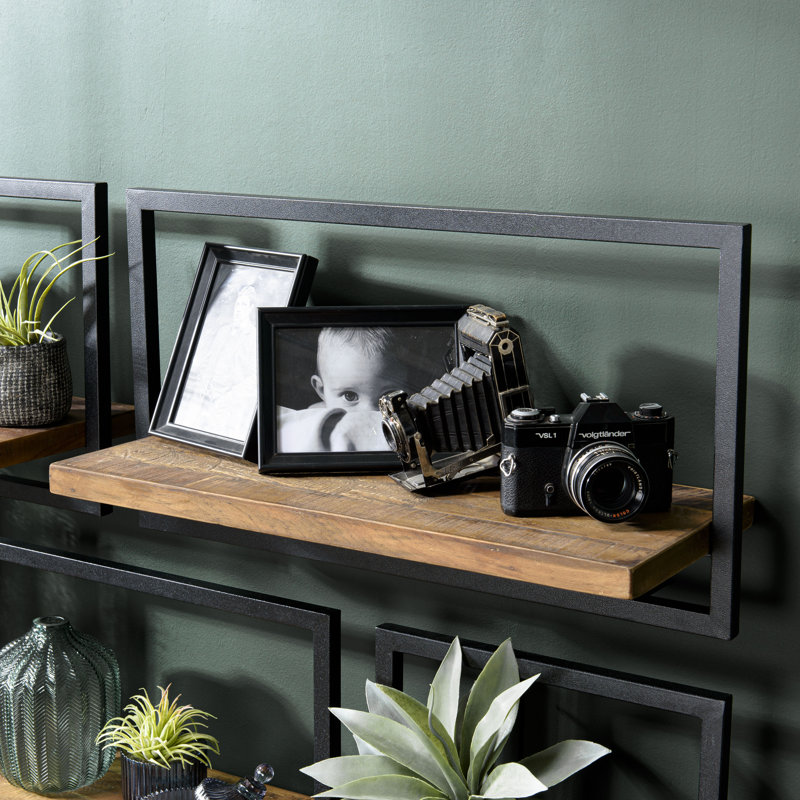 Mccombs Teak Solid Wood Floating Shelf, 35cm H x 65cm W x 25.3cm D