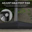 Base de parasol en porte-à-faux robuste pour modèle 84D-110V02, 330 lb Remplissable avec roue de levage, patins réglables, base croisée, noir robuste, patins et