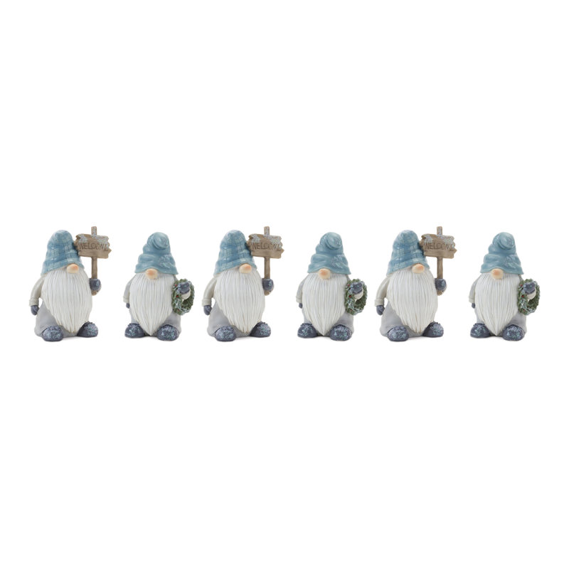 Figurine gnome d'hiver (ensemble de 6)