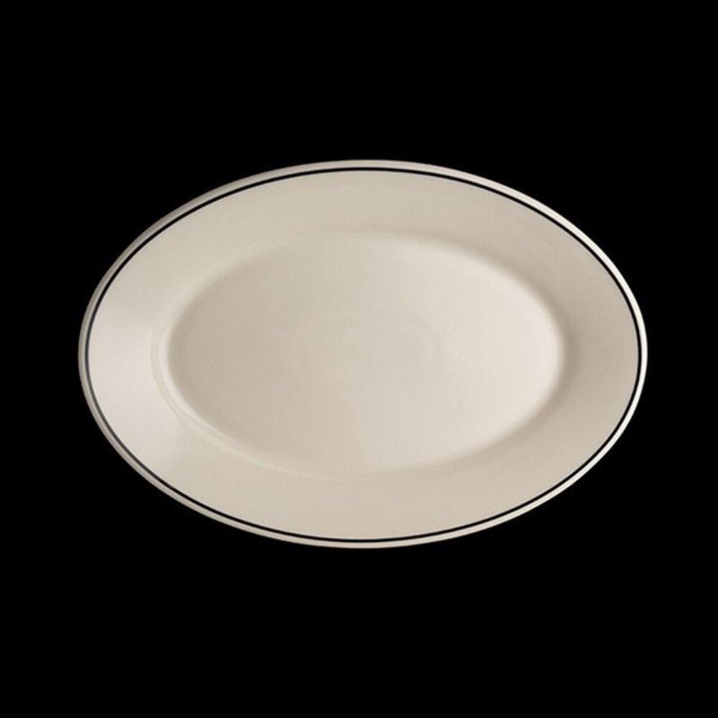 Oval Platter Rolled Edge Black Line