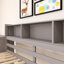 Lit superposé simple au-dessus de simple avec cadre en bois avec tablettes intégrées et tiroir de rangement-4965052