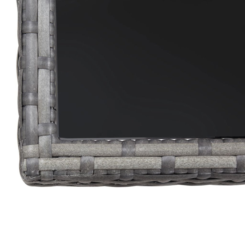 Garden Table 80X80x74 Cm Poly Rattan, Black, Grey
