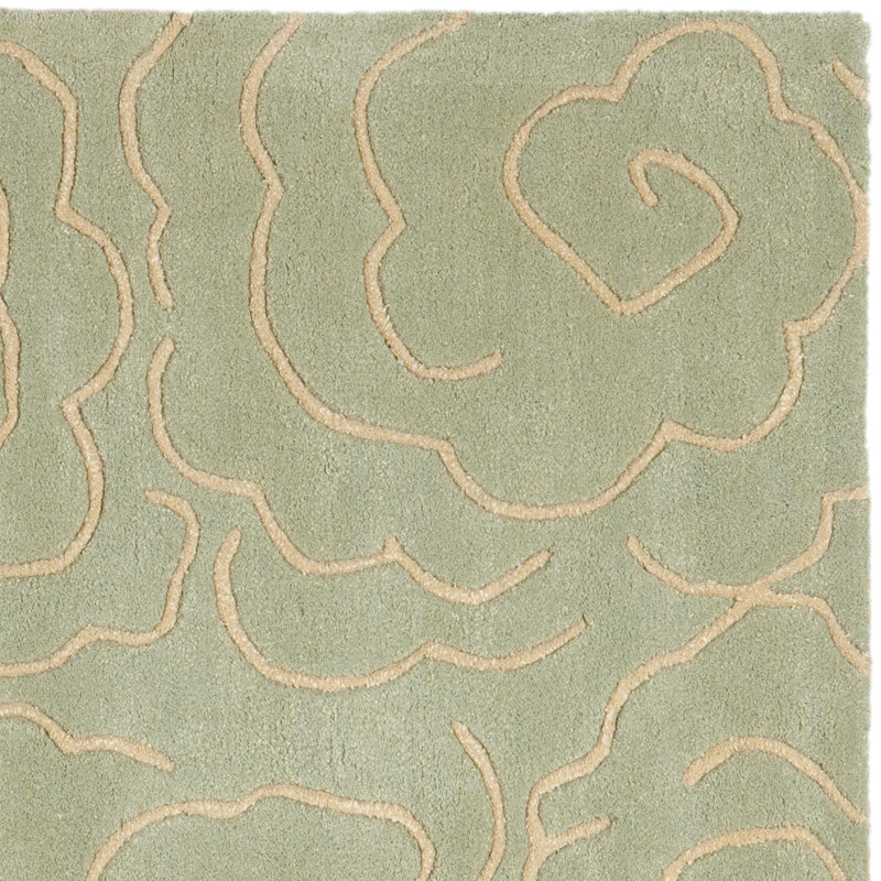 McGreggor Hand Tufted Wool And Viscose Floral Rug, Rectangle 5' x 8'