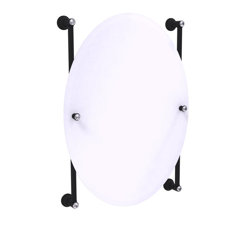 Miroir de meuble-lavabo biseauté sans cadre Gavin, Noir mat
