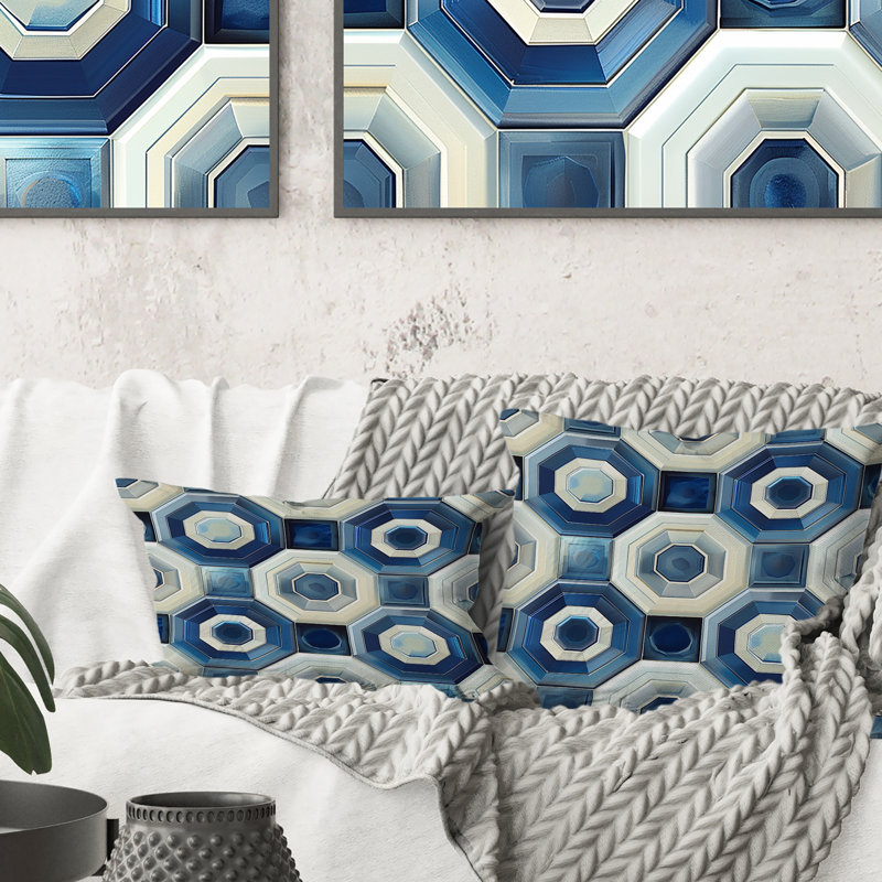 Coussin lombaire bleu Midcentury II - Midcentury
