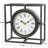 Metal Geometric Decorative Clock Mantel Clock With Open Square Frame, Tabletop Clock 9" X 4" X 9", Black
