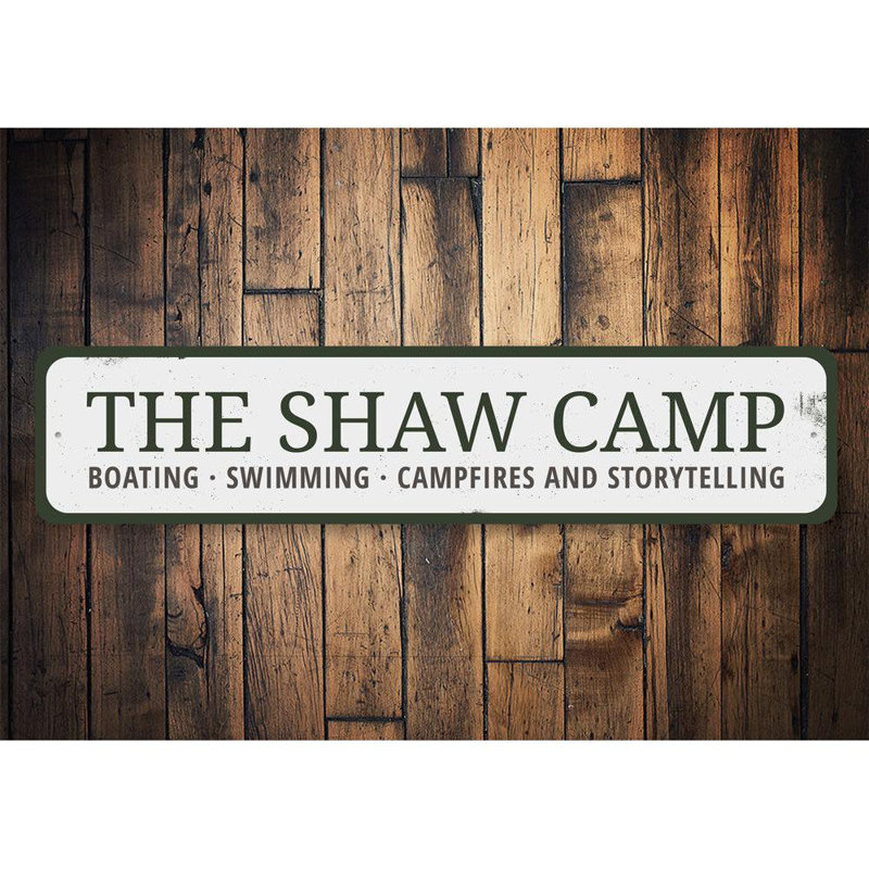 Plaque de nom de camp en aluminium, H 6 po x l 24 po x P 0,063 po
