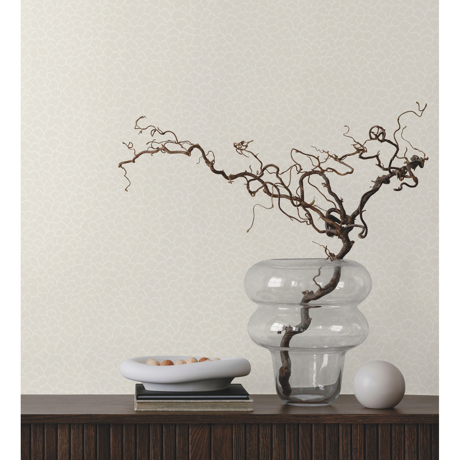Mae Abstract Wallpaper, White