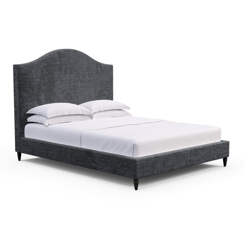 Montague Upholstered Standard Storage Bed, Twin, Crushed Velvet Graphite, Ebony