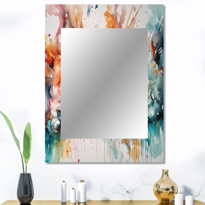 «Boho Dance III» captivant - grand miroir abstrait, décor de miroir mural unique moderne et contemporain, impression d'art en métal