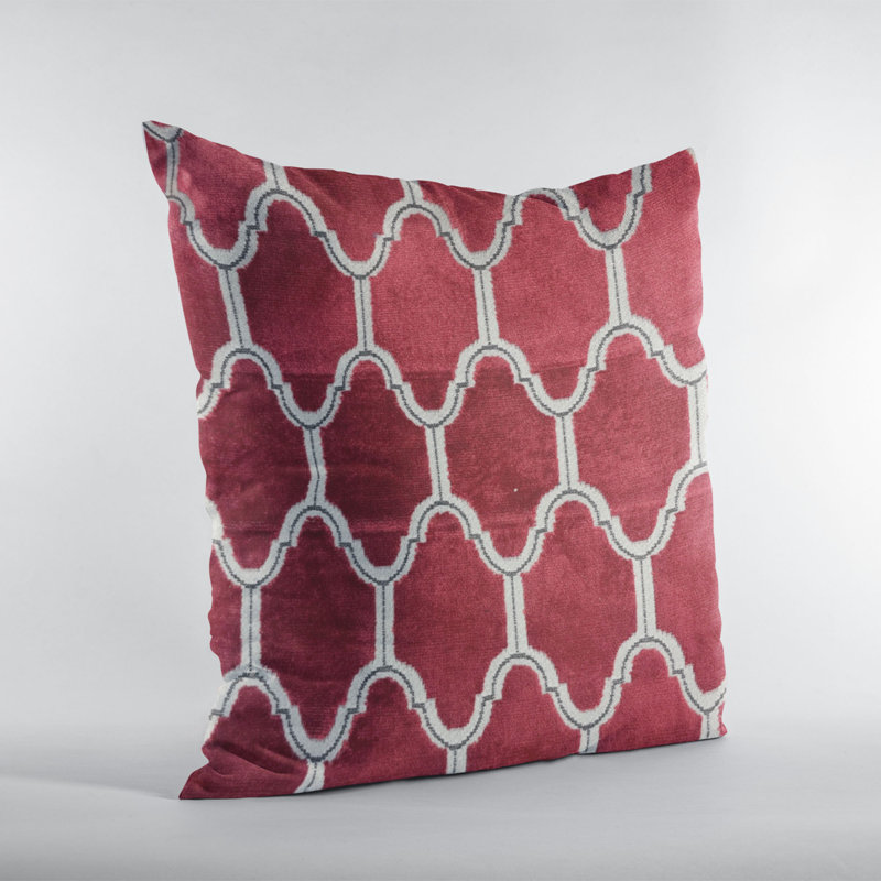 Coussin Royal Arches, Carré, Rouge, H 26 po x l 26 po