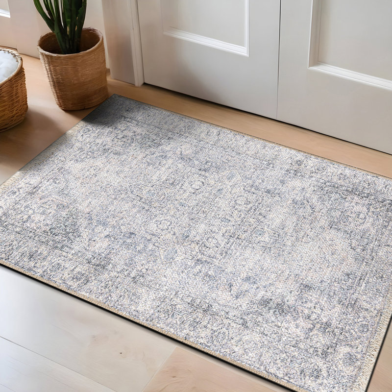 Tapis bleu / ivoire Kromer Medallion, Rectangulaire 2 pi x 3 pi
