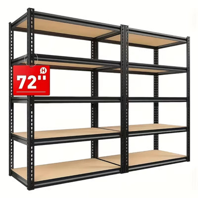 Étagère de rangement en métal robuste de 72 pouces, tablettes de garage réglables à 5 niveaux, 400 lb par tablette, l 35,5 po x P 16 po, support utilitaire en acier pour le garage, l'entrepôt, le bureau et la maison